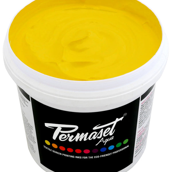 Permaset Aqua Screen Printing Ink – 300ml Mid Yellow, Water-Based Fabric Ink For Cotton, Polyester, Silk
