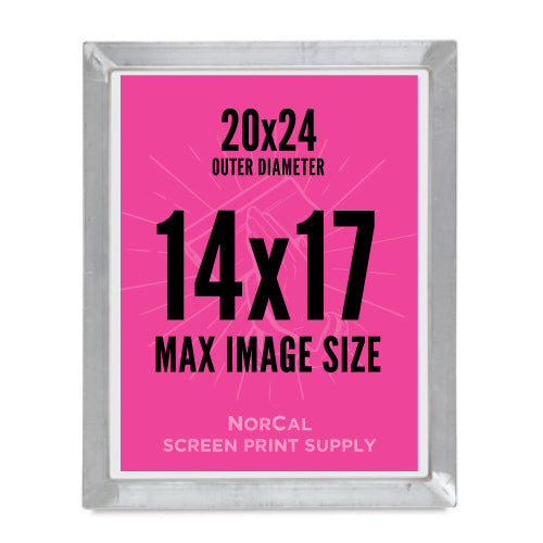 20 x 24 inch Pre-Stretched Aluminum Silk Screen Printing Frames with 230 Yellow Mesh (6 Pack Screens)